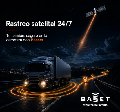 Camión en carretera con rastreo satelital 24/7 de Basset
